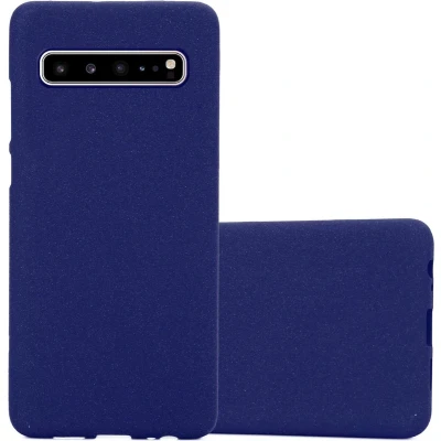 Afbeelding van Cadorabo Hoesje geschikt voor Samsung Galaxy S10 5G in FROST DONKER BLAUW Beschermhoes gemaakt van flexibel TPU silicone Case Cover