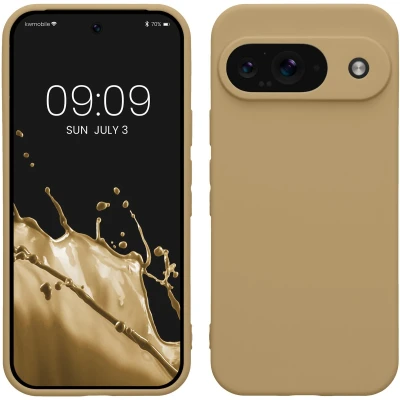 Afbeelding van kwmobile telefoonhoesje geschikt voor Google Pixel 9 Hoesje smartphone Precisie camera uitsnede In Bruingrijs