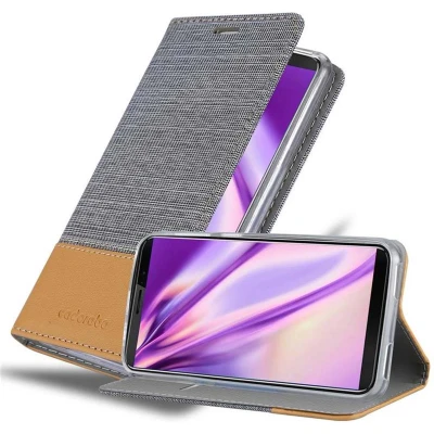 Afbeelding van Cadorabo Hoesje geschikt voor Cubot J3 PRO in LICHTGRIJS BRUIN Beschermhoes met magnetische sluiting, standfunctie en kaartvakje Book Case Cover Etui