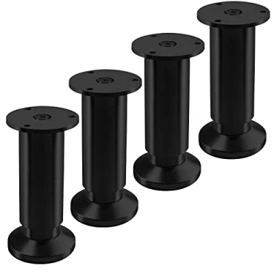 Afbeelding van SOTECH 4 stuks meubelpoten TERRA hoogte 120 mm zwart geanodiseerd verstelbaar tot max. 15 mm, belastbaar 250 kg/per voet