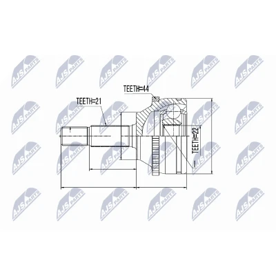 Afbeelding van Homokineet reparatie set, aandrijfas NTY NPZ RE 010