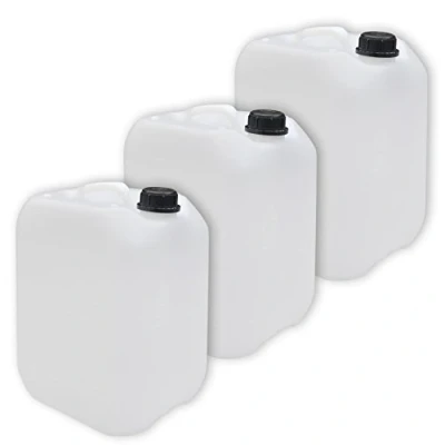 Afbeelding van 3 x 10 l lege jerrycan, camping, container, nieuw met veiligheidssluiting, geschikt voor levensmiddelen