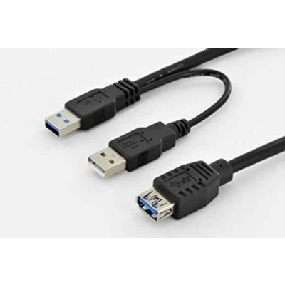 Afbeelding van Digitus 0.3m, USB3.0 A/2xUSB3.0 A USB kabel 0,3 m 3.2 Gen 1 (3.1 1) 2 x Zwart