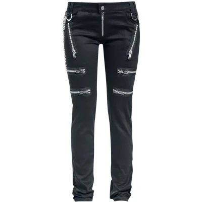 Afbeelding van Gothicana Zwarte jeans met ritsen Dames W27L32