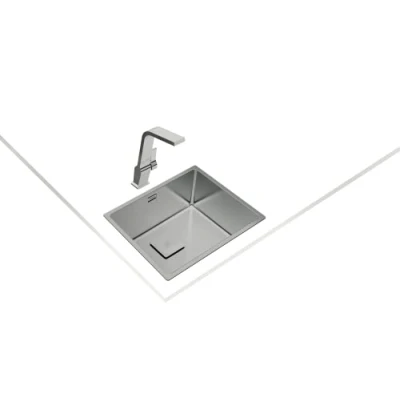 Afbeelding van Teka 115000012 Aanrecht Gemaakt van roestvrij staal met een enkele kom FLEXLINEA RS15 50.40 3½ SQ W/OVF SP 115000012, grijs