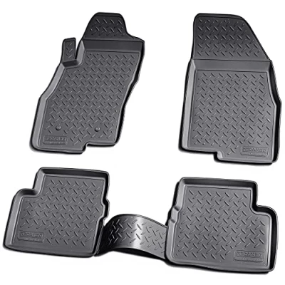 Afbeelding van Recambo 3D rubberen vloermatten compatibel met Fiat Punto 199 2005 2018 automatten precies passend rand zwart