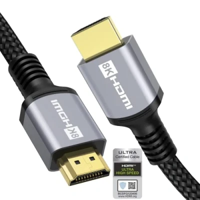 Afbeelding van Anhuicco HDMI 2.1 Kabel 4K 8K HDR Gecertificeerde 1,5M 48Gbps 10K 30Hz 60Hz 120Hz 2K 240Hz ALLM Freesync Dolby ARC eARC HDR10+ HDCP 2.3 VRR Compatibel PS5 Xbox Soundbar Echt Fire TV