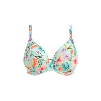 Afbeelding van Elomi +size niet voorgevormde beugel bikinitop Sunshine Cove lichtblauw/multi