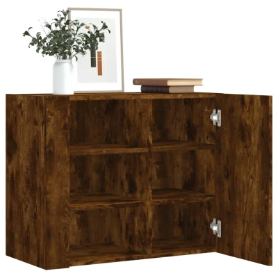 Afbeelding van vidaXL Wandkast 75x35x60 cm bewerkt hout gerookt eikenkleurig