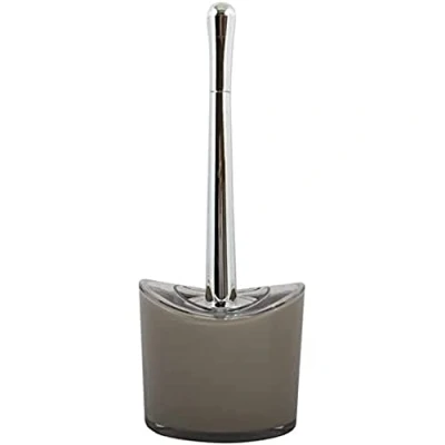 Afbeelding van MSV Toiletborstel in houder/wc borstel Aveiro PS kunststof/rvs beige/zilver 37 x 14 cm Toiletborstels