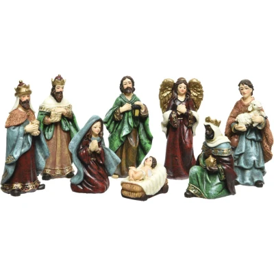 Afbeelding van Decoris Kerststal figuren 8 delig beeldjes set