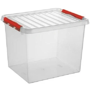 Afbeelding van SUNWARE Q Line Box 52 Liter 500 x 400 380mm transparant/rood
