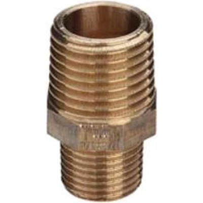 Afbeelding van Viega verloopnippel met zeskant brons 1/2&quot; x 3/8&quot; bu.dr.