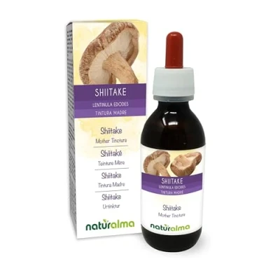 Afbeelding van Shiitake (Lentinula edodes) paddenstoel Alcoholvrije moedertinctuur Naturalma Vloeibaar extract druppels 120 ml Voedingssupplement Veganistisch