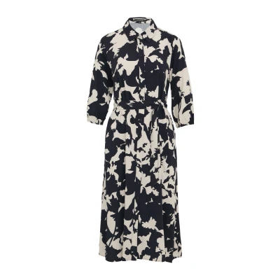 Afbeelding van comma MIT Knopfleiste UND ALL OVER Print Blousejurk, Dames, Maat: 34, Navy