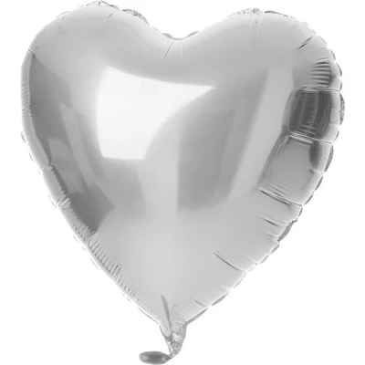 Afbeelding van Folat Folieballon hart zilver (45cm)