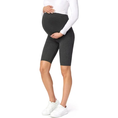 Afbeelding van BE Mammy Dames Zwangerschapsleggings Vrijetijdsbroek Korte Viscose Leggings 04 Donker gemêleerd 3XL