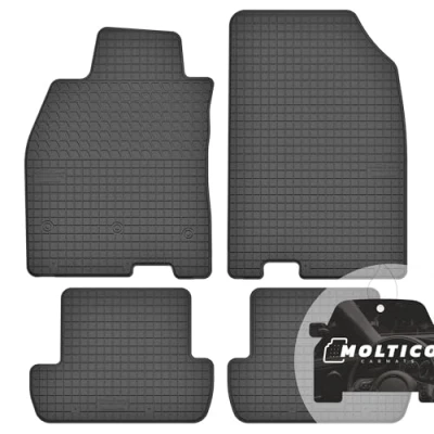 Afbeelding van moto MOLTICO rubberen automatten matten precies passend 4 delige set all weather vloermatten auto geschikt voor Renault Megane III (2008 2016)
