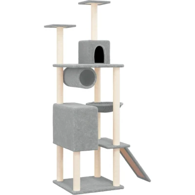 Afbeelding van vidaXL Kattenmeubel met sisal krabpalen 168 cm lichtgrijs