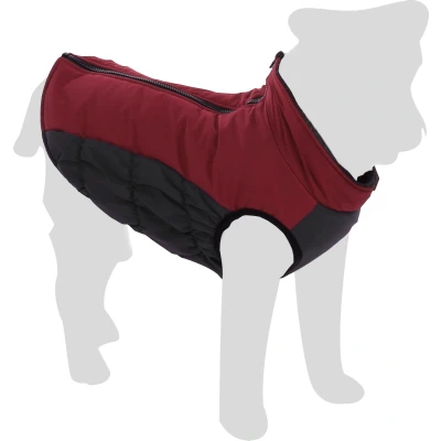 Afbeelding van &quot;Winter hondenjas met rits in bordeauxrood&quot; Bordeaux / Rug 30cm I Hals 33cm Borst 49cm
