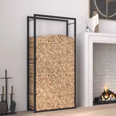 Afbeelding van Haardhoutrek 80x28x86 cm staal matzwart