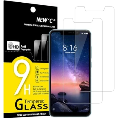 Afbeelding van NEW&#039;C 2 Stuks, Screen Protector voor Xiaomi Redmi Note 6 Pro, Gehard Glass Schermbeschermer Film 0.33 mm ultra transparant, resistent
