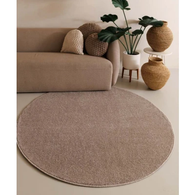 Afbeelding van Rond Tapijt/Vloerkleed Fine Beige 80 Cm