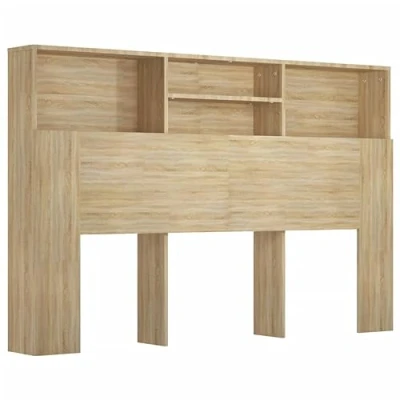 Afbeelding van vidaXL Hoofdbordkast 160x19x103,5 cm sonoma eikenkleurig, hoofdeindekast, hoofdbord kast, bedombouw hoofdeindekasten, kasten