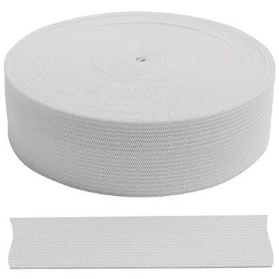 Afbeelding van AERZETIX C67539 plat gevlochten elastiek 10 meter breedte 30 mm polyester + latex kleur wit