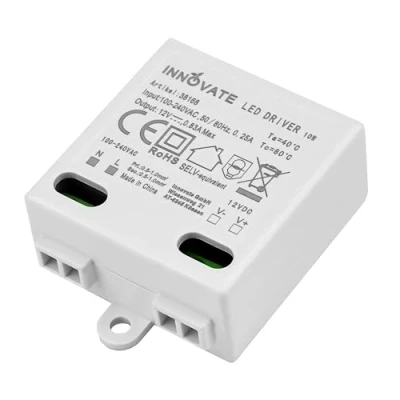 Afbeelding van Innovate® led transformator, mini, 12V/DC, 0 10W, Mini 12V voeding, driver, DC zeer klein en plat, geen minimale belasting nodig