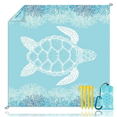 Afbeelding van HVEJOU Zachte lichte stranddeken, picknickdeken, 200 x cm, waterdicht, zanddicht, draagbaar, sneldrogend, strandmat, campingdeken