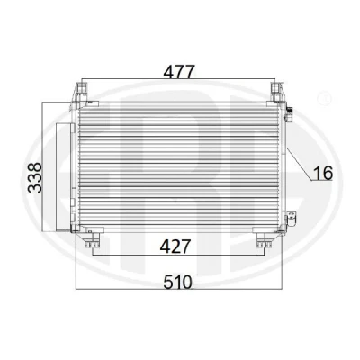 Afbeelding van ERA 667185 Condensor Airco Met droger TOYOTA: Yaris III Hatchback (XP13) 1.0, 1.3, 1.5 Hybrid 2010