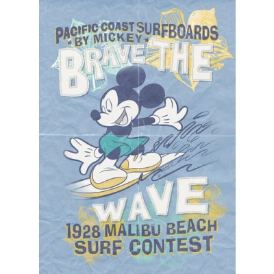 Afbeelding van Komar Vliesbehang Mickey Brave the Wave 200x280 cm (breedte x hoogte)
