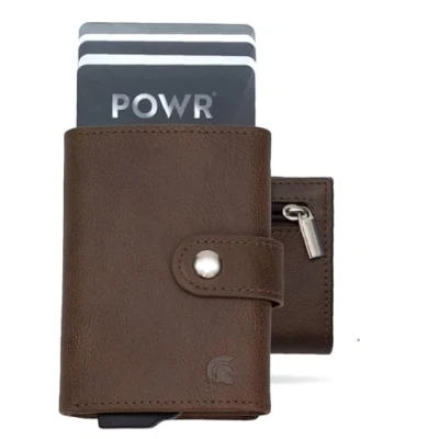 Afbeelding van POWR metalen kaarthouder portemonnee portefeuilles voor mannen UK Minimalistische slanke RFID blokkerende creditcardbeschermer. Vliegtuig Grade aluminium kaart portemonnee. Heren