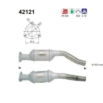 Afbeelding van Katalysator AS 42121, voor o.a. Audi