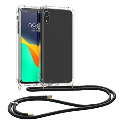 Afbeelding van kwmobile telefoonhoesje geschikt voor Apple iPhone XR Hoesje met telefoonkoord Back cover in zwart / transparant