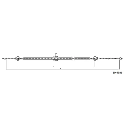 Afbeelding van METZGER 10.6896 Handremkabel Links achter, Rechts 1953/1734mm Trommelrem COFLE DACIA: Lodgy (JS_) 1.6, 1.5 dCi, 1.2 TCe, 1.6 LPG 2012