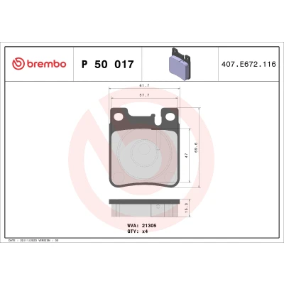 Afbeelding van Brembo Remblokset P 50 017