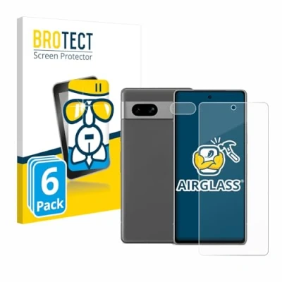 Afbeelding van BROTECT Screenprotector voor Google Pixel 7a (Voor+Camera) Folie Beschermfolie Beschermglas transparant (6 Stuks)