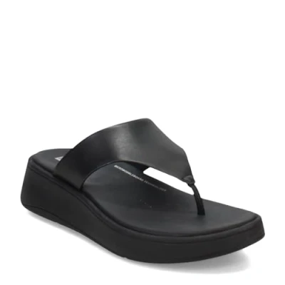Afbeelding van Fitflop Flatform TOE POST Teensandalen, Dames, Maat: 37, All black Leer