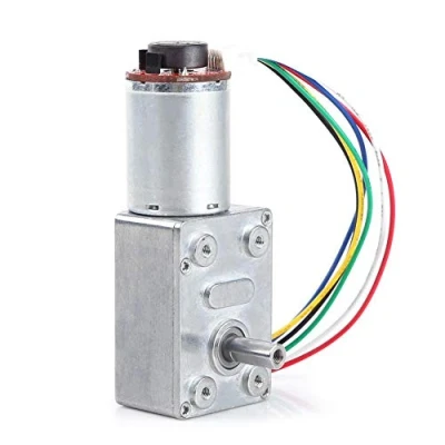 Afbeelding van 12 V DC motor met draaimotor zonder einde hoog koppel zelfborgende encoder 30RPM