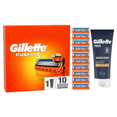 Afbeelding van Gillette Fusion 5 Scheermesjes 10 stuks + PRO Scheerschuim 175ml
