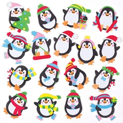 Afbeelding van Baker Ross AT292 Pinguïn schuimrubber sticker (120 stuks) knutselen voor Kerstmis kinderen,gesorteerd