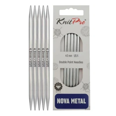 Afbeelding van Knitpro nova metal (10 cm x 4,00 mm) sokkennaalden 1 Stuk