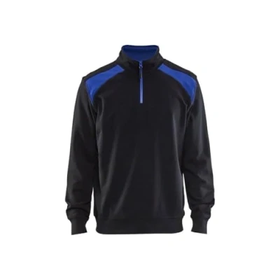 Afbeelding van Blaklader Sweatshirt bi colour met halve rits 3353 1158 Zwart/Korenblauw 4XL