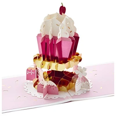 Afbeelding van Hallmark Handtekening Papier Wonder Pop Up Verjaardagskaart (Cupcake, Sweet Day)