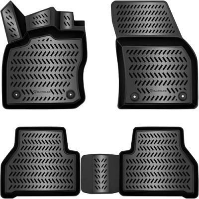 Afbeelding van Design 3D rubberen matten set voor VW CADDY 5 (V) vanaf 2020 extra hoge rand van cm