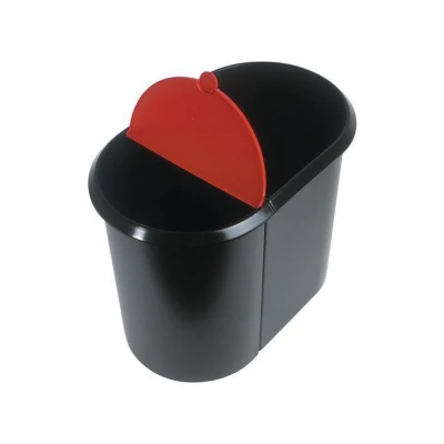 Afbeelding van Duo System afvalbak zw/rood