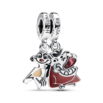 Afbeelding van Pandora 793357C01 Disney The Lion King Timon And Pumba Bedels inStock horloge BeigeBruinZilverkleur