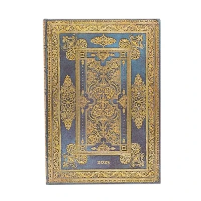 Afbeelding van Blue Luxe (Luxe Design) Grande 12 month Vertical Hardback Dayplanner 2025 (Elastic Band Closure): tydzień na dwóch stronach, zamykany gumkę, papier 100 gsm